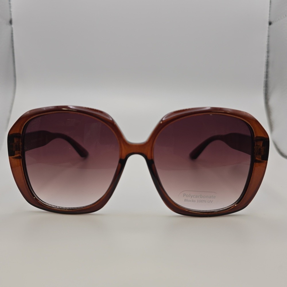 New Oversized Square Brown Gradient Sunglasses Retro Boho Chic